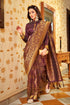 Wine Colour Unique Handloom Silk Saree