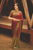 Maroon Color 3D Chiffon Satin Saree With Sequence Blouse