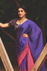Royal Purple 3D Chiffon Saree With Sequence Blouse