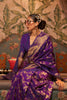 Beautiful Violet Nylon Chinon Two Tone Weaving Silk Saree
