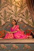 Latest Pink Nylon Chinon Two Tone Weaving Silk Saree