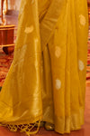 Yellow Tissue Silk Zari woven Saree With Blouse
