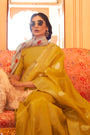 Yellow Tissue Silk Zari woven Saree With Blouse