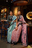 Sea Green Color Abstract Print Sattin Crepe Trendy Saree