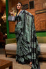 Abstract Print Satin Crepe Trendy Saree in Pastel Green