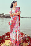 Off White Pashmina Weaving Silk Saree