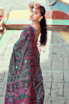 Dark Grey Pashmina With Minakari Weaving Saree