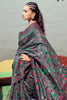 Dark Grey Pashmina With Minakari Weaving Saree