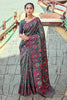 Dark Grey Pashmina With Minakari Weaving Saree