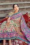 Cream Pashmina With Minakari Weaving Saree