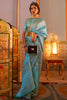 Butterfly Sky Golden Zari Shine Soft Kanjivaram Silk Wedding Saree