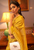 Sun Yellow Golden Zari Shine Soft Kanjivaram Silk Wedding Saree