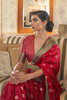 Hot Red Tessar Silk Weaving Saree