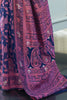 Denim Blue Lucknowi chickankari Saree