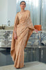 Sepia Cream Lucknowi chickankari Saree