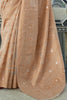 Sepia Cream Lucknowi chickankari Saree