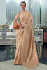 Sepia Cream Lucknowi chickankari Saree