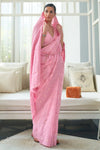 Blush Pink Lucknowi chickankari Saree
