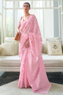 Blush Pink Lucknowi chickankari Saree