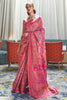 Punch Pink Kashmiri Modal Handloom Weaving Saree