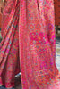 Punch Pink Kashmiri Modal Handloom Weaving Saree