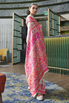 Punch Pink Kashmiri Modal Handloom Weaving Saree