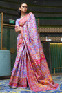 Lavender Kashmiri Modal Handloom Weaving Saree