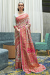 Mint Green Kashmiri Modal Handloom Weaving Saree