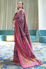 Crow Black Kashmiri Modal Handloom Weaving Saree