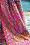 Crow Black Kashmiri Modal Handloom Weaving Saree