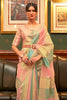 Light Pink Organza Silk Sequence Saree with Designer Blouse