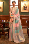 Light Gray Organza Silk Sequence Saree with Designer Blouse