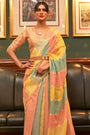 Light Peach Organza Silk Sequence Saree with Designer Blouse