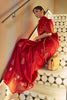 Berry Red Tussar Silk Copper Zari Weaving Saree