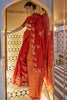 Berry Red Tussar Silk Copper Zari Weaving Saree