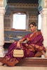 Iris Purple Tussar Silk Copper Zari Weaving Saree