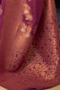 Iris Purple Tussar Silk Copper Zari Weaving Saree