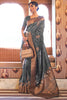 Lava Gray Tussar Silk Copper Zari Weaving Saree