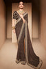 Alluring Coffee Bandhani Saree With Designer Blouse