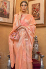 Peach bloom Modal Sequins Weaving Added Silk Saree