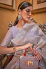 Posy Purple Modal Sequins Weaving Added Silk Saree