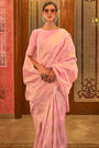 Azalea Pink Modal Sequins Weaving Added Silk Saree