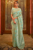 Pastel light Green Modal Sequins Weaving Added Silk Saree
