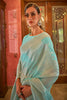 Water Sprite Blue Modal Sequins Weaving Added Silk Saree