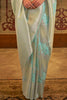 Water Sprite Blue Modal Sequins Weaving Added Silk Saree