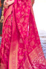 Ruby Pink Soft Silk Saree In Handloom Weaving With Sequins