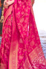 Ruby Pink Soft Silk Saree In Handloom Weaving With Sequins