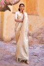 Ivory white Soft Silk Saree In Handloom Weaving With Sequins