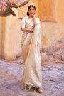 Ivory white Soft Silk Saree In Handloom Weaving With Sequins