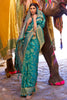 Teal Green Soft Silk Saree In Handloom Weaving With Sequins